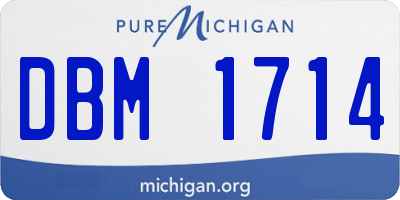 MI license plate DBM1714