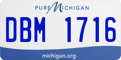 MI license plate DBM1716