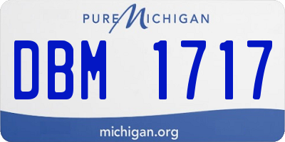 MI license plate DBM1717