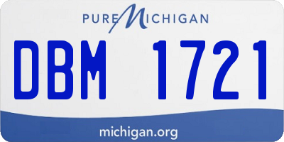 MI license plate DBM1721