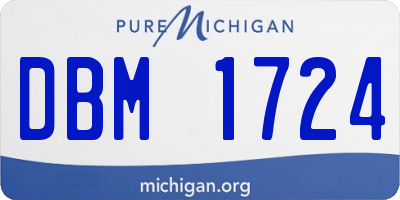 MI license plate DBM1724