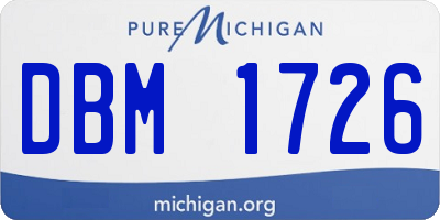 MI license plate DBM1726