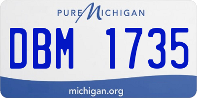 MI license plate DBM1735