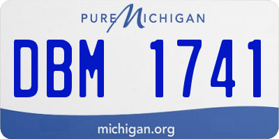 MI license plate DBM1741