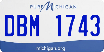 MI license plate DBM1743
