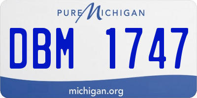 MI license plate DBM1747