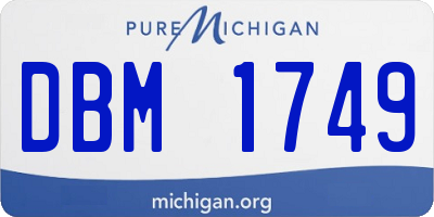 MI license plate DBM1749
