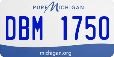 MI license plate DBM1750