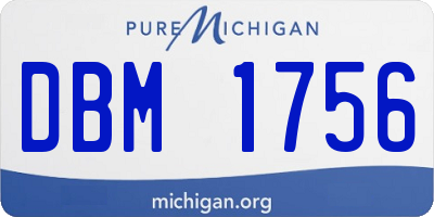 MI license plate DBM1756
