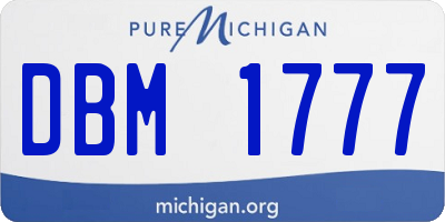 MI license plate DBM1777