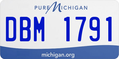 MI license plate DBM1791