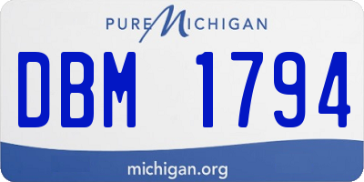 MI license plate DBM1794