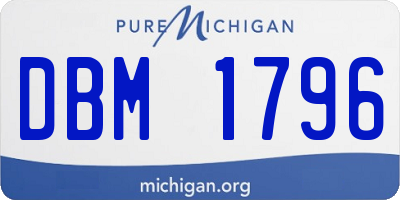 MI license plate DBM1796