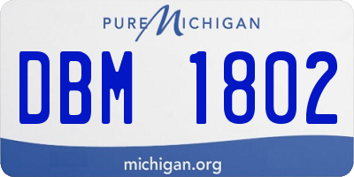 MI license plate DBM1802