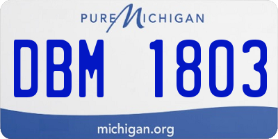 MI license plate DBM1803