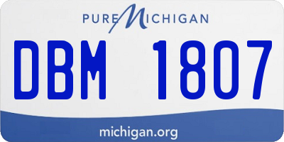 MI license plate DBM1807