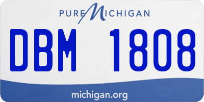 MI license plate DBM1808