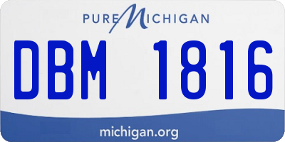 MI license plate DBM1816