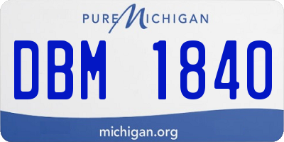 MI license plate DBM1840