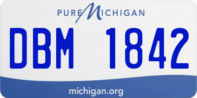 MI license plate DBM1842