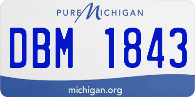 MI license plate DBM1843