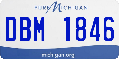 MI license plate DBM1846
