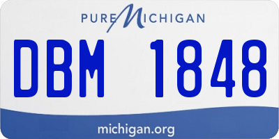 MI license plate DBM1848