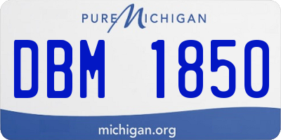 MI license plate DBM1850