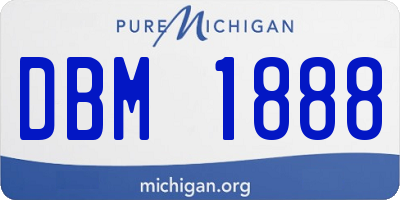 MI license plate DBM1888
