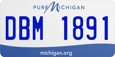 MI license plate DBM1891