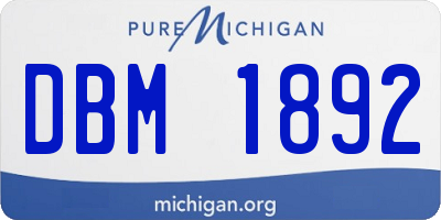 MI license plate DBM1892