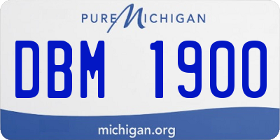 MI license plate DBM1900