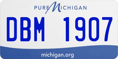 MI license plate DBM1907
