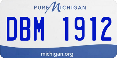 MI license plate DBM1912