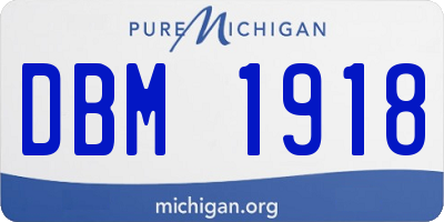 MI license plate DBM1918