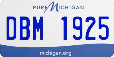 MI license plate DBM1925