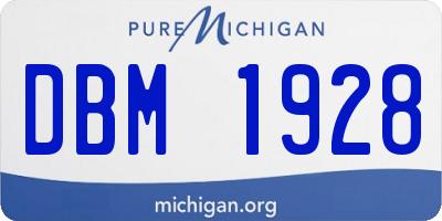 MI license plate DBM1928