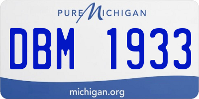 MI license plate DBM1933