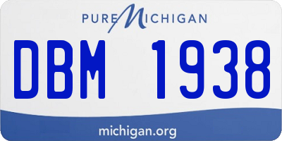 MI license plate DBM1938