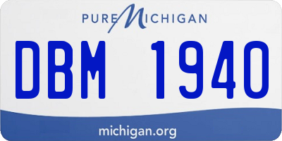 MI license plate DBM1940