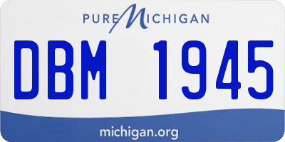 MI license plate DBM1945