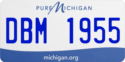 MI license plate DBM1955