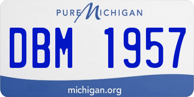 MI license plate DBM1957