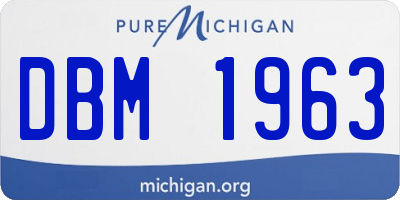 MI license plate DBM1963
