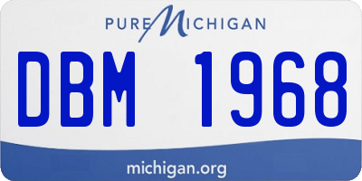 MI license plate DBM1968