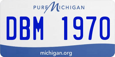 MI license plate DBM1970