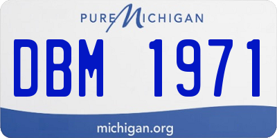MI license plate DBM1971