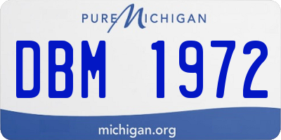 MI license plate DBM1972