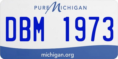 MI license plate DBM1973