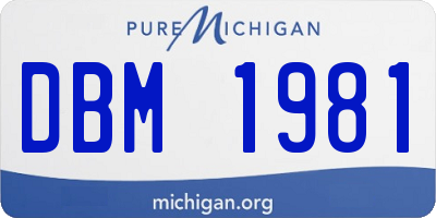 MI license plate DBM1981